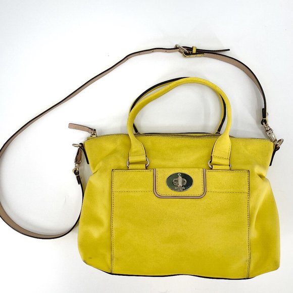 kate spade Bags Kate Spade Yellow Pebble Leather Turn Lock